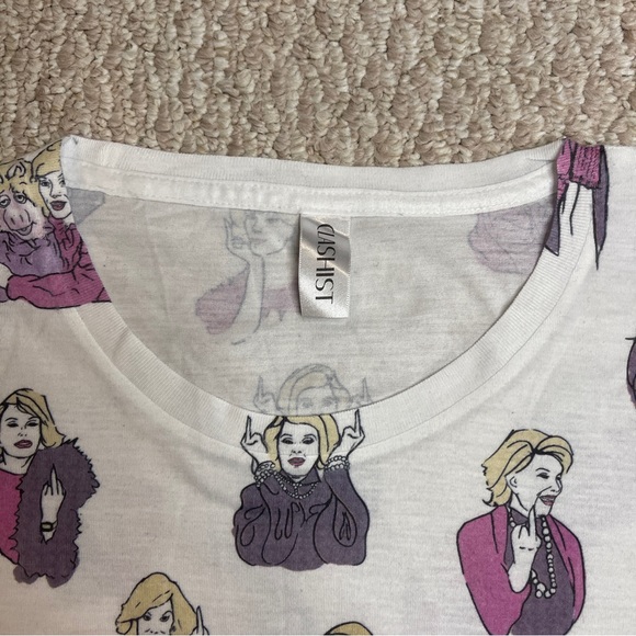 Clashist T-Shirt Top Joan Rivers Middle Finger XL - Picture 2 of 7